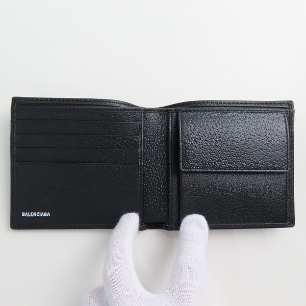 実際に弊社で買取させて頂いた(2)BALENCIAGA×GUCCI/バレンシアガ×グッチ ハッカープロジェクト 総柄 二つ折り財布 ブラック 680430の画像 3枚目