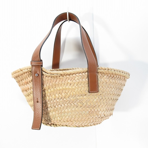 実際に弊社で買取させて頂いたLOEWE/ロエベ バスケットバッグ（ヤシの葉&カーフ）スモールの画像 1枚目