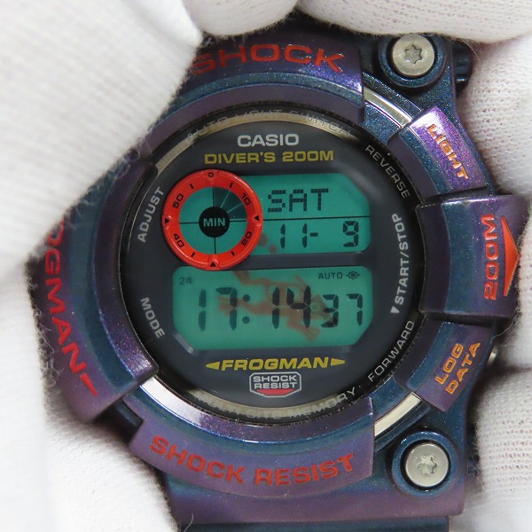 実際に弊社で買取させて頂いたG-SHOCK/Gショック FROGMAN フロッグマン 毒蛙 マジョーラカラー 腕時計 GW-201-6JFの画像 4枚目