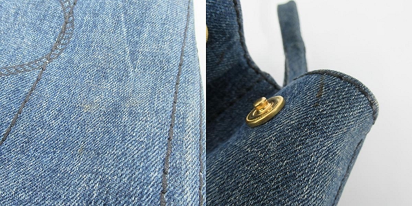 実際に弊社で買取させて頂いたPRADA/プラダ カナパ デニム バンド/トートバッグ B1877Bの画像 8枚目