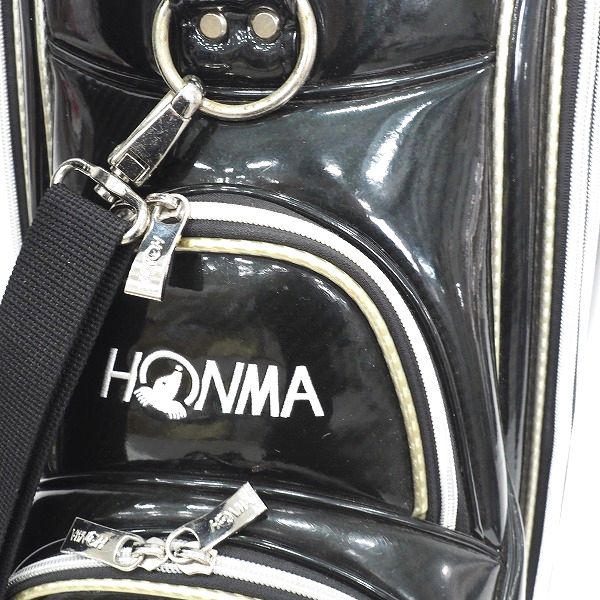実際に弊社で買取させて頂いたHONMA/ホンマ ゴルフ CB-1728 9型 5分割キャディバッグ エナメル ブラックの画像 7枚目