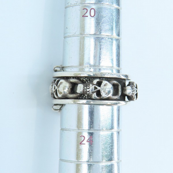 実際に弊社で買取させて頂いた【ギャラあり】LEATHERS AND TREASURES/レザーズアンドトレジャーズ スカルスクロールリング 22.5号-23号の画像 5枚目