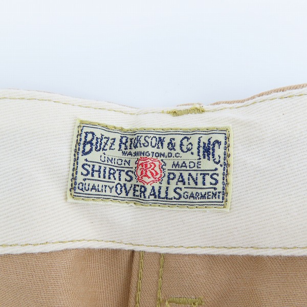 実際に弊社で買取させて頂いた【未使用】BUZZ RICKSON S/バズリクソンズ オリジナルスペック チノパンツ/ワークパンツ BR40025A/W38L35の画像 3枚目