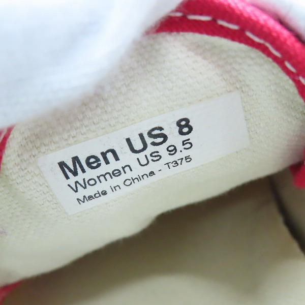 実際に弊社で買取させて頂いたVANS バンズ OFF THE WALL/オフ ザ ウォール ブロックチェック ローカットスニーカー レッド T375/8の画像 5枚目