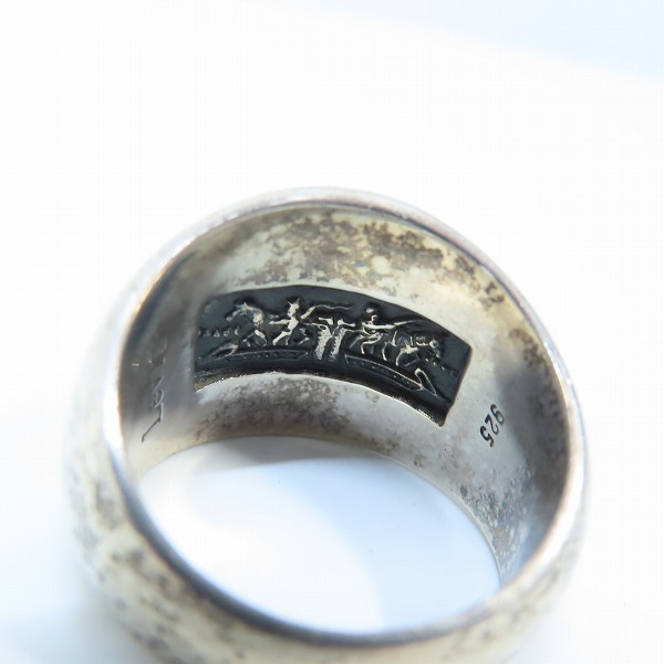 実際に弊社で買取させて頂いたLevi's/リーバイス ストーン付き シルバー ロゴリング 19号の画像 8枚目