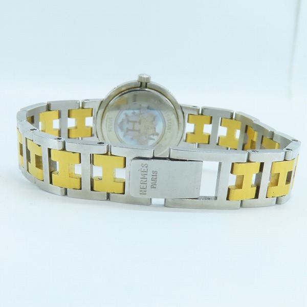 実際に弊社で買取させて頂いたHERMES/エルメス クリッパー クオーツ SS/GP ヴィンテージ 【動作未確認】の画像 2枚目