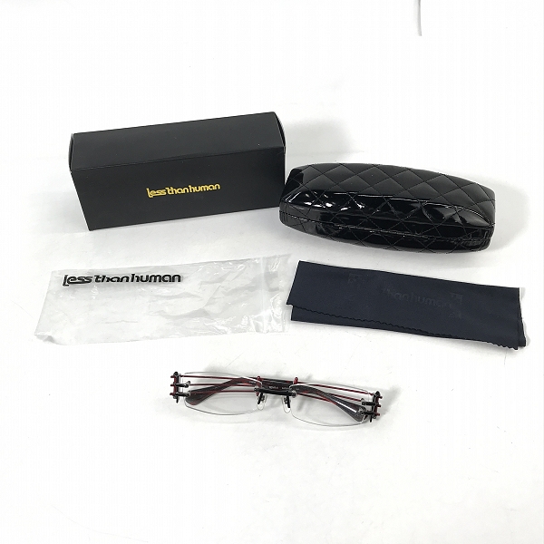 実際に弊社で買取させて頂いたLess than human/レスザンヒューマン TENRAI メガネフレーム アイウェア ブラック×レッド　の画像 9枚目