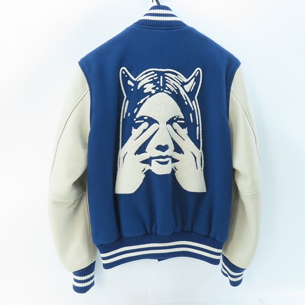 実際に弊社で買取させて頂いたHYSTERIC GLAMOUR/ヒステリックグラマー SEE NO EVIL 刺繍 ヴァーシティ スタジアム ジャケット/スタジャン 02223AB09/Mの画像 1枚目