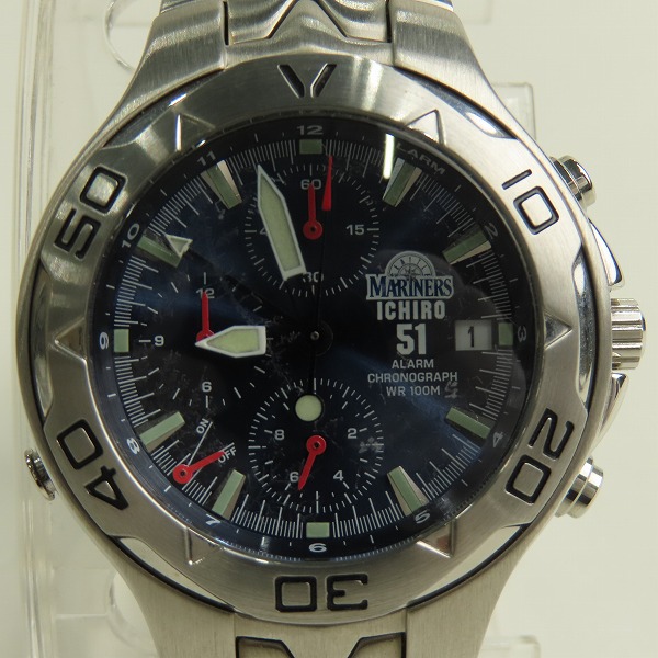 実際に弊社で買取させて頂いたCITIZEN/シチズン マリナーズ イチロー 25周年記念 2500本限定 クロノグラフ 腕時計【動作未確認】