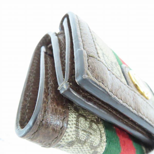 実際に弊社で買取させて頂いたGUCCI/グッチ オフィディア GG シェリーライン レザー コンパクトウォレット 598662 534563の画像 8枚目