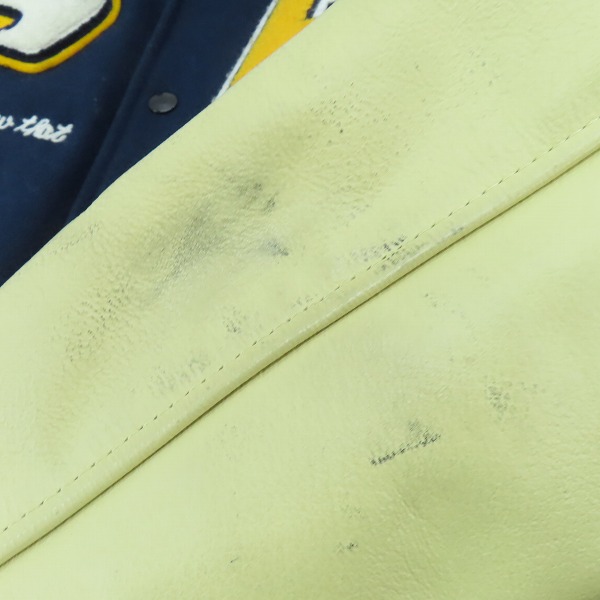 実際に弊社で買取させて頂いたTM ATHLETICS/ティーエムアスレチックス ヴィンテージ/ビンテージ 袖レザースタジャン 40の画像 9枚目