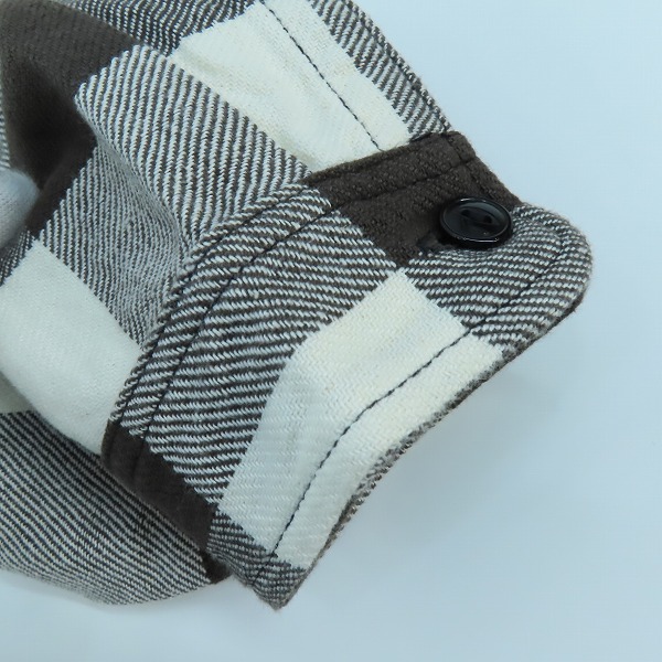 実際に弊社で買取させて頂いたSUGAR CANE/シュガーケーン チェック柄 長袖シャツ ホワイト×チャコールグレー系/Mの画像 5枚目