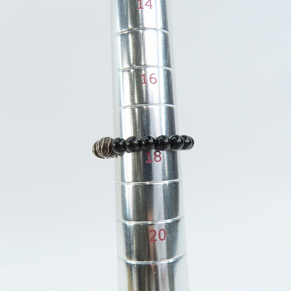 実際に弊社で買取させて頂いたCHROME HEARTS/クロムハーツ 4mm BEADS RING/ブラック ビーズ リング 18号の画像 7枚目