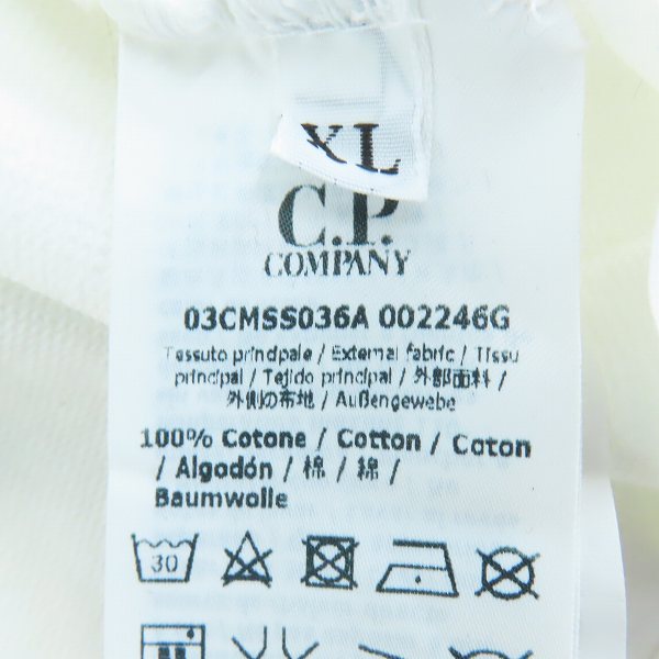実際に弊社で買取させて頂いたC.P. COMPANY/C.P. カンパニー Arm Lens Crew Sweat/クルーネックスウェット ホワイト 03CMSS036A/XLの画像 3枚目