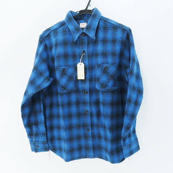 実際に弊社で買取させて頂いた【未使用】 SUGAR CANE/シュガーケーン TWILL CHECK WORK SHIRT/ツイルチェック ワークシャツ/ネルシャツ ネイビー SC28502/M