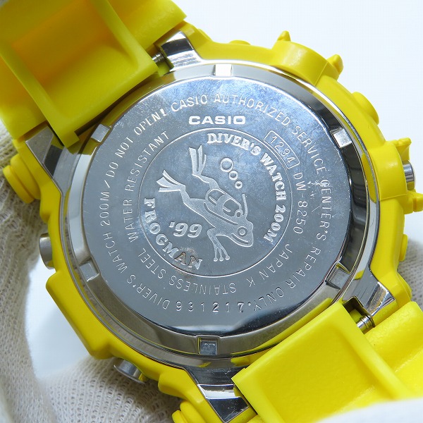 実際に弊社で買取させて頂いたG-SHOCK/G-ショック FROGMAN 99/フロッグマン 99 イエロー DW-8250YU-9T【動作未確認】の画像 3枚目