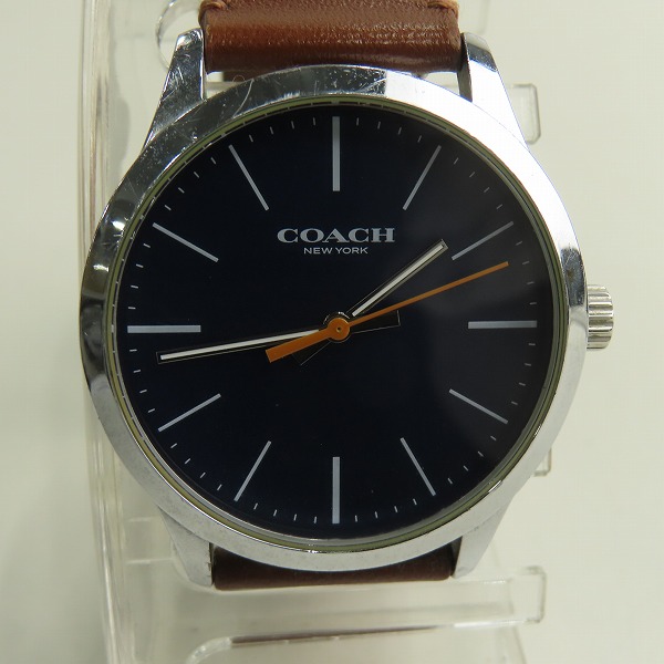 実際に弊社で買取させて頂いたCOACH/コーチ  クォーツ 腕時計 ネイビー文字盤 CA.118.2.112.1640【動作未確認】