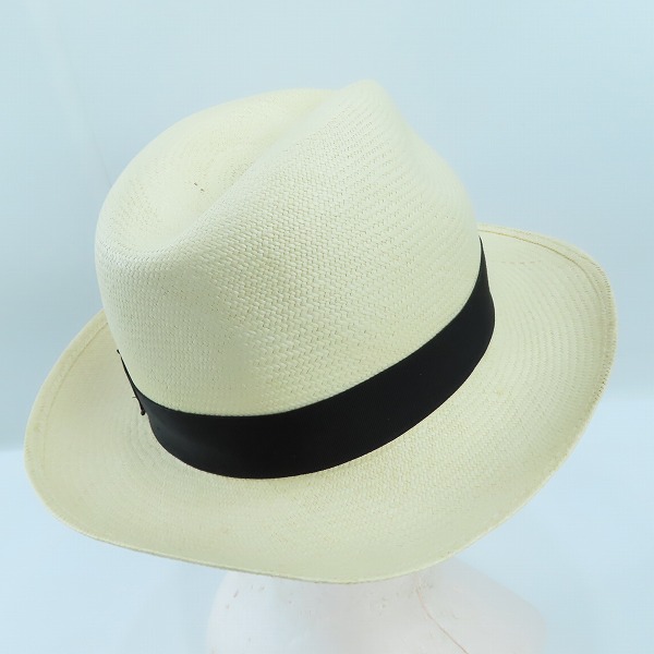 実際に弊社で買取させて頂いたBorsalino ボルサリーノ パナマハット 天然草/57の画像 3枚目