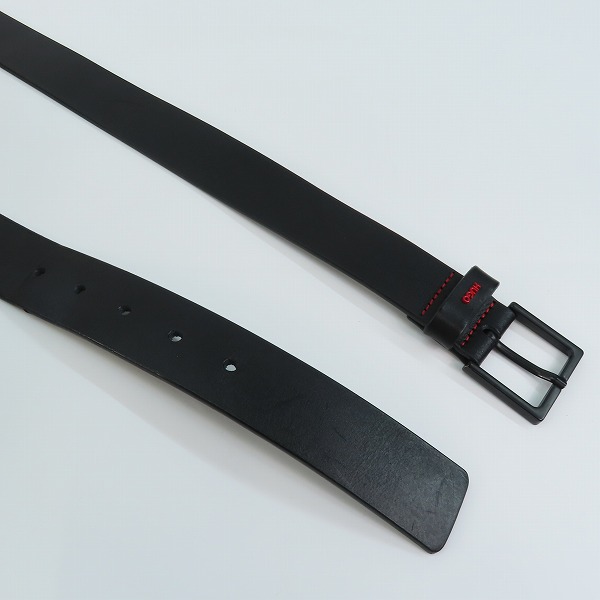 実際に弊社で買取させて頂いたHUGO BOSS/ヒューゴボス Giove-L_Sz35 レタリングロゴループ レザー ベルト 50470652/90-34の画像 3枚目