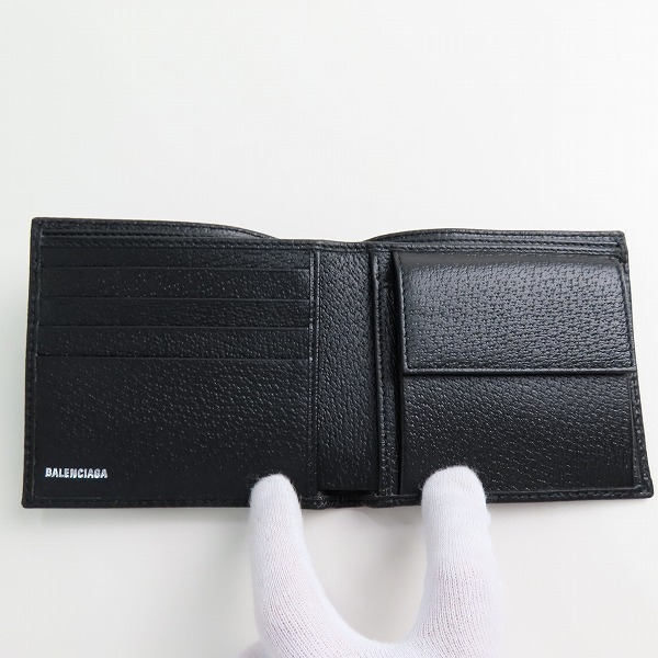 実際に弊社で買取させて頂いた(1)BALENCIAGA×GUCCI/バレンシアガ×グッチ ハッカープロジェクト 総柄 二つ折り財布 ブラック 680430の画像 3枚目
