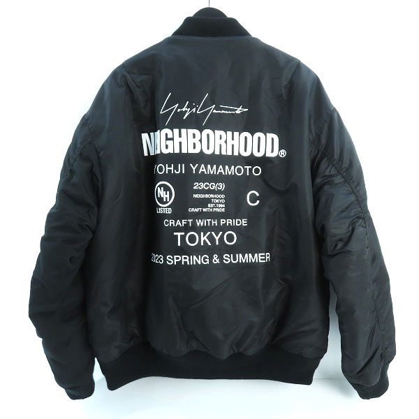 実際に弊社で買取させて頂いたNEIGHBOR HOOD×Yohji Yamamoto/ネイバーフッド×ヨウジヤマモト MA-1 JACKET/ジャケット HZ-Y70-600/222SPYY-JKM01S/Lの画像 1枚目