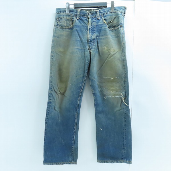 実際に弊社で買取させて頂いたLEVI'S/リーバイス 501 バックポケットシングル 刻印W/Vステッチ デニムパンツ