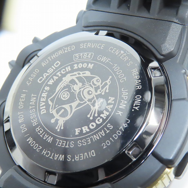 実際に弊社で買取させて頂いたG-SHOCK/Gショック FROGMAN/フロッグマン 黒金 腕時計 GWF-1000G-1JRの画像 4枚目