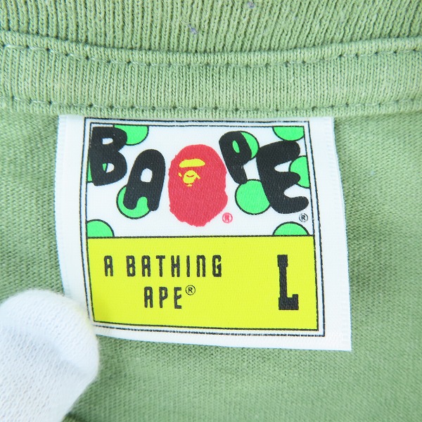 実際に弊社で買取させて頂いたA BATHING APE/アベイシングエイプ シャーク ジップ/ZIP プリント コットン 半袖Tシャツ Lの画像 2枚目