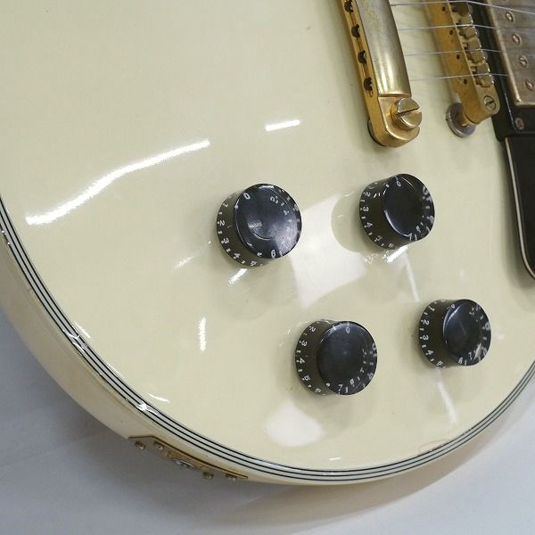 実際に弊社で買取させて頂いた★ Maison/メイソン レスポールカスタムType ホワイト セットネック エレキギターの画像 6枚目