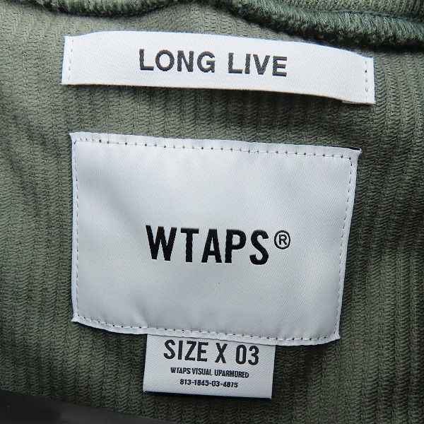 実際に弊社で買取させて頂いたWTAPS/ダブルタップス 22AW コーデュロイ ロングスリーブ 222BRDT-SHM04/X03の画像 2枚目