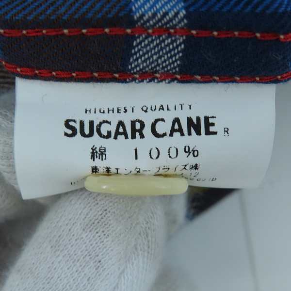実際に弊社で買取させて頂いたSUGAR CANE/シュガーケーン TWILL CHECK WORK SHIRT/ツイルチェック ワークシャツ/半袖シャツ ブラウン SC35876/Lの画像 3枚目