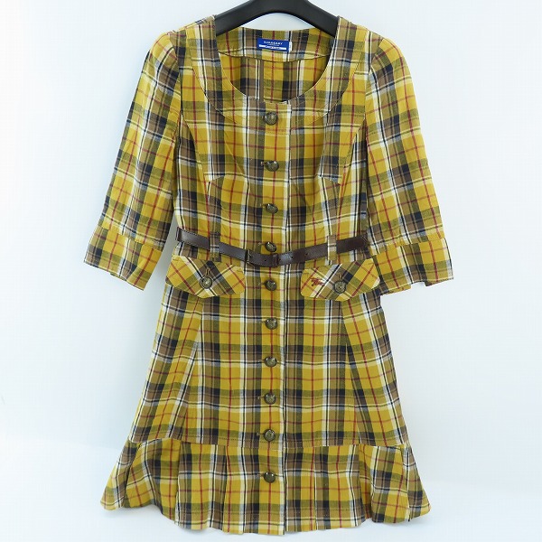 実際に弊社で買取させて頂いたBurberry London BLUE LABEL/バーバリーロンドン ブルーレーベル ノバチェック ベルト ワンピース E1J52-202-60/38