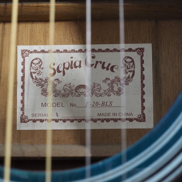 実際に弊社で買取させて頂いた★【難有り】Sepia Crue/セピアクルー F-20-BLS アコースティックギター/アコギの画像 5枚目