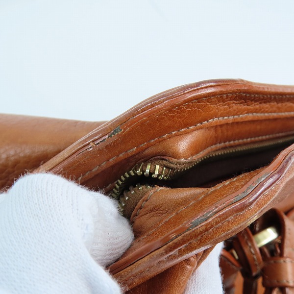 実際に弊社で買取させて頂いたBALLY/バリー 編み込み レザー ハンドバッグ/ボストンバッグ キャメル系の画像 9枚目