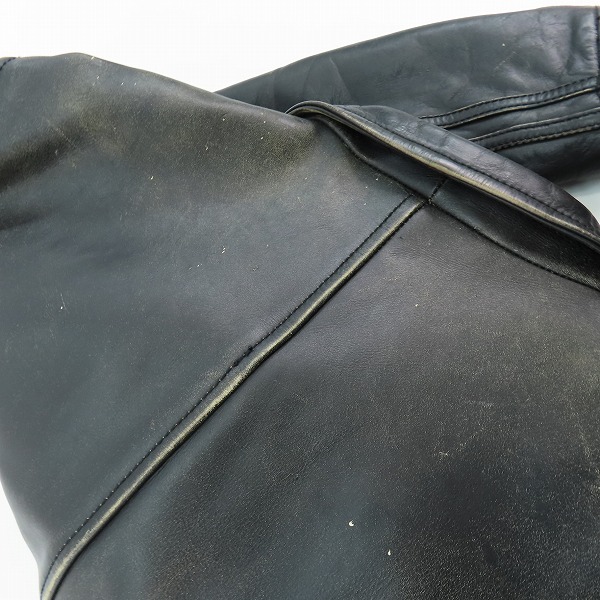実際に弊社で買取させて頂いたSCHOTT/ショット レザー ダブルライダース ジャケット/Lの画像 9枚目