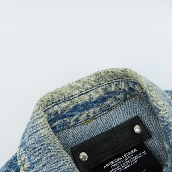 実際に弊社で買取させて頂いたBACKLASH/バックラッシュ THE LINE SVボタン デニムシャツ  T-014/XSの画像 4枚目