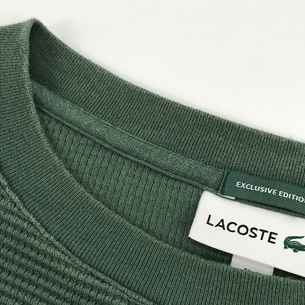 実際に弊社で買取させて頂いたLACOSTE/ラコステ JOURNAL STANDARD relume 別注 オーバーサイズ サーマル カットソー グリーン TH231LJ /Lの画像 4枚目