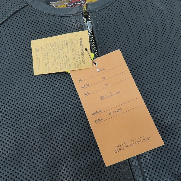 実際に弊社で買取させて頂いた【未使用】HARLEY DAVIDSON/ハーレーダビッドソン パンチングレザー 半袖ジャケット/Mの画像 5枚目