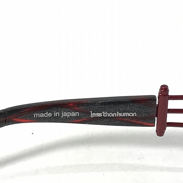 実際に弊社で買取させて頂いたLess than human/レスザンヒューマン TENRAI メガネフレーム アイウェア ブラック×レッド　の画像 6枚目