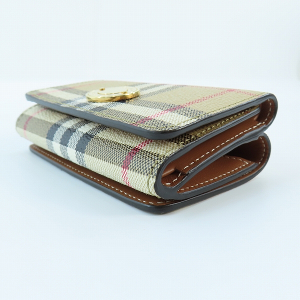 実際に弊社で買取させて頂いたBURBERRY/バーバリー ノバチェック PVC ホック 三つ折り 財布 ウォレットの画像 2枚目