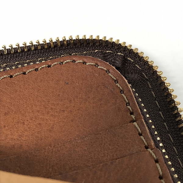 実際に弊社で買取させて頂いたHERZ/ヘルツ organ/オルガン レザー ダブルラウンドファスナー長財布 GS-52の画像 5枚目