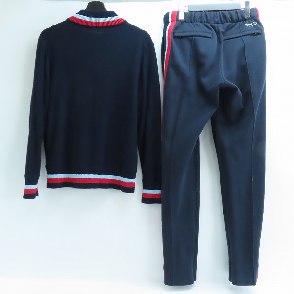 実際に弊社で買取させて頂いたBURBERRY LONDON ENGLAND/バーバリーロンドンイングランド ニットジャケット/サイドラインパンツ セットアップ S/Mの画像 1枚目