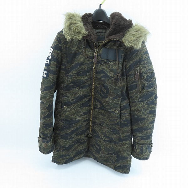 実際に弊社で買取させて頂いたHYSTERIC GLAMOUR/ヒステリックグラマー タイガーカモフラ 柄 ワッペン付 中綿 モッズコート 0193AC01/F