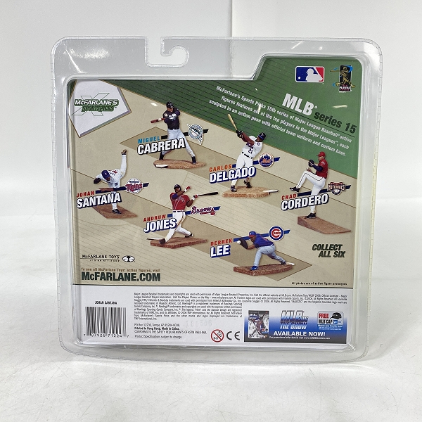 実際に弊社で買取させて頂いた【未開封】McFARLANE TOYS/マクファーレントイズ ミネソタ・ツインズ #57 JOHAN SANTANA フィギュアの画像 2枚目