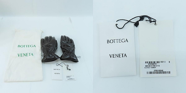 実際に弊社で買取させて頂いたBOTTEGA VENETA/ボッテガヴェネタ レザーグローブ 680138 V17O0の画像 9枚目