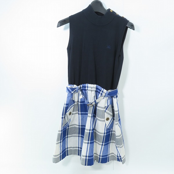 実際に弊社で買取させて頂いたBurberry London BLUE LABEL/バーバリーロンドン ブルーレーベル ニット切替 ノバチェック ワンピース E1J69-166-25/38