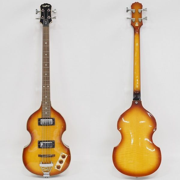 実際に弊社で買取させて頂いた★Epiphone/エピフォン Viola-Bass バイオリンベースType 4弦エレキベース ソフトケース付の画像 1枚目