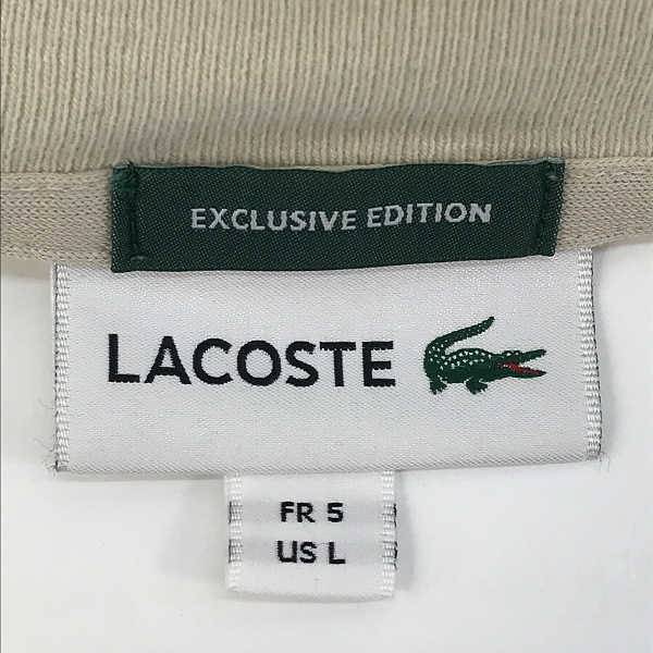 実際に弊社で買取させて頂いたLACOSTE/ラコステ 鹿の子地 ロングスリーブTシャツ ライトベージュ TH029J /Lの画像 2枚目