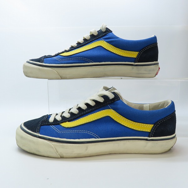 実際に弊社で買取させて頂いたVANS/バンズ オリジナルズ OFF THE WALL/オフ ザ ウォール ローカットスニーカー ブルー×イエロー T375/8の画像 3枚目