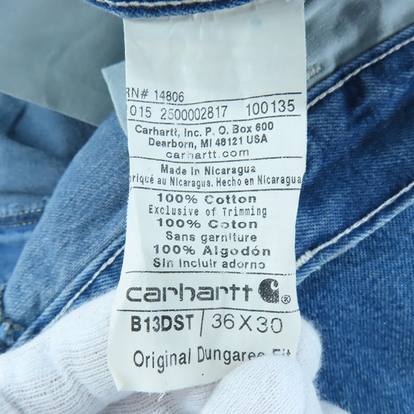 実際に弊社で買取させて頂いたCarhartt/カーハート  デニム ペインターパンツ B13 DST/36×30の画像 2枚目